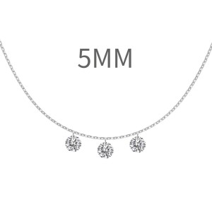 S925 Shiny Three Round Zirconia Necklace 80200348