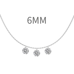 S925 Shiny Three Round Zirconia Necklace 80200348