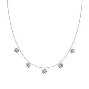 S925 Bling Five Round Zirconia Necklace 80200349