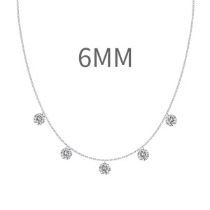 S925 Bling Five Round Zirconia Necklace 80200349