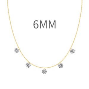 S925 Bling Five Round Zirconia Necklace 80200349