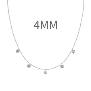 S925 Bling Five Round Zirconia Necklace 80200349