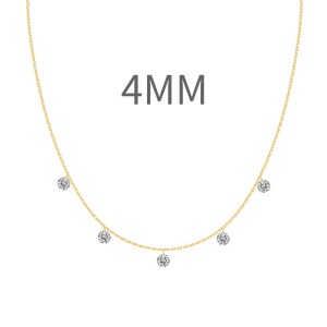 S925 Bling Five Round Zirconia Necklace 80200349