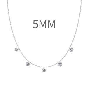 S925 Bling Five Round Zirconia Necklace 80200349