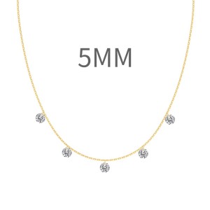 S925 Bling Five Round Zirconia Necklace 80200349