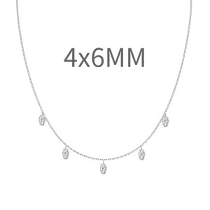 S925 5A Bling Five Oval Zirconia Necklace 80200350
