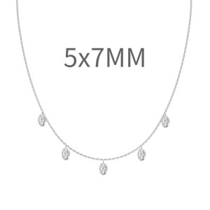 S925 5A Bling Five Oval Zirconia Necklace 80200350