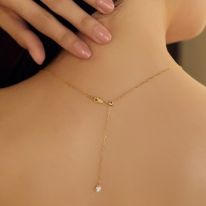 S925 5A Bling Five Oval Zirconia Necklace 80200350