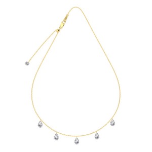 S925 5A Bling Five Waterdrop Zirconia Necklace 80200351