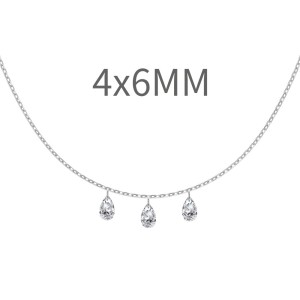 S925 5A Bling Three Waterdrop Zirconia Necklace80200352