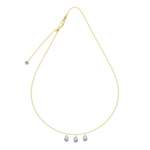 S925 5A Bling Three Waterdrop Zirconia Necklace80200352