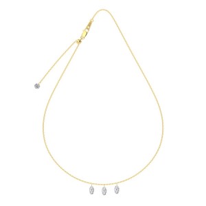 S925 5A Bling Three Oval Zirconia Necklace 80200353