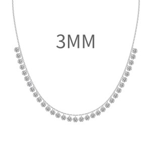 925 Sterling Silver Sparkle 3mm Zirconia Necklace 80200354
