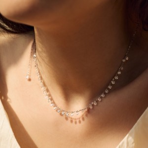 925 Sterling Silver Sparkle 3mm Zirconia Necklace 80200354