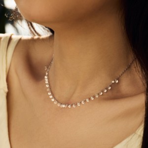 925 Sterling Silver Sparkle 3mm Zirconia Necklace 80200354