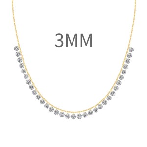 925 Sterling Silver Sparkle 3mm Zirconia Necklace 80200354