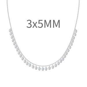 S925 5A Bling Oval Zirconia Necklace 80200355