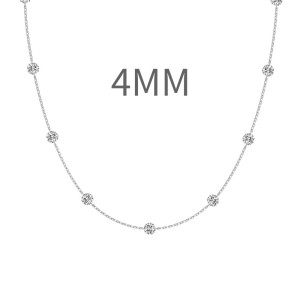 925 Sterling Silver Bling 4mm Zirconia Necklace 80200356