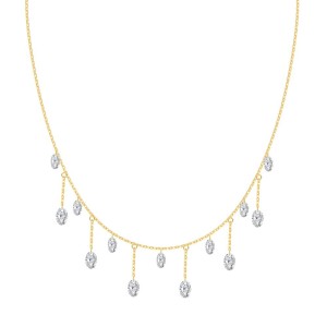 S925 Blink 5A Oval Zirconia Tassel Necklace 80200358