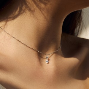 S925 5A Zirconia Waterdrop Choker Necklace 80200359