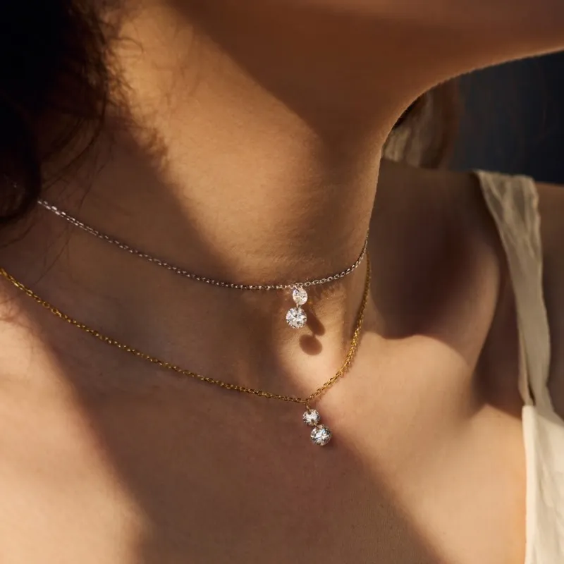 925 Sterling Silver 3mm/5mm Zirconia Necklace 80200360