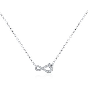 S925 Zirconia Mobius Loop Necklace 80200363