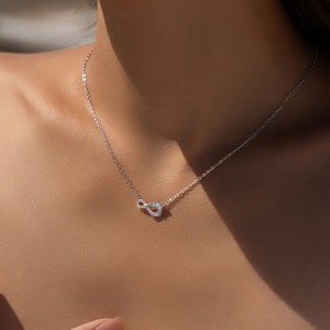S925 Zirconia Mobius Loop Necklace 80200363