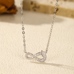 S925 Zirconia Mobius Loop Necklace 80200363
