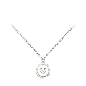 925 Sterling Silver Enamel Heart Necklace 80200366
