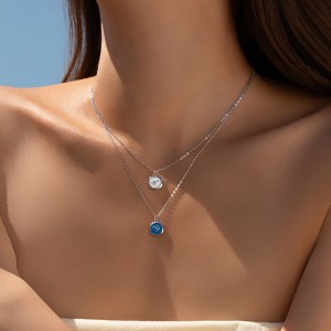 925 Sterling Silver Enamel Heart Necklace 80200366