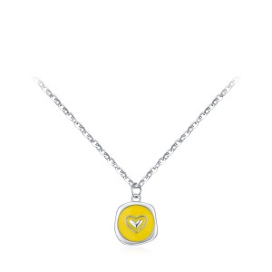 925 Sterling Silver Enamel Heart Necklace 80200366