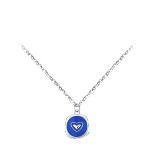 925 Sterling Silver Enamel Heart Necklace 80200366