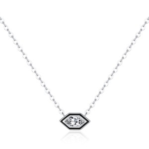 S925 Geometric hexagonal Zirconia Necklace 80200367