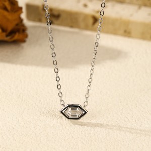 S925 Geometric hexagonal Zirconia Necklace 80200367