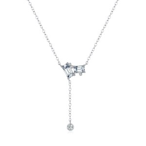 S925 Minimalist Zirconia Tassel Necklace 80200373