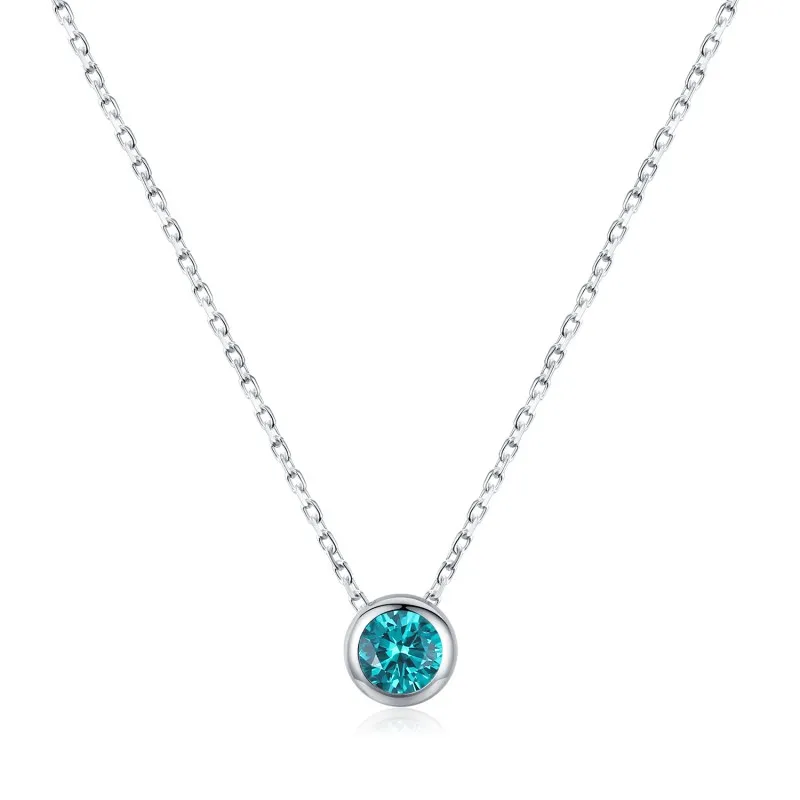 S925 Vintage Paraiba Zirconia Necklace 80200376
