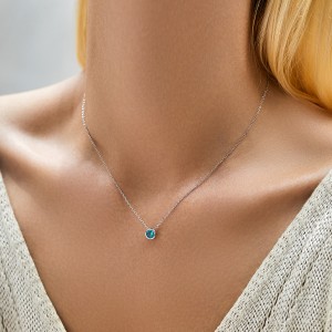 S925 Vintage Paraiba Zirconia Necklace 80200376