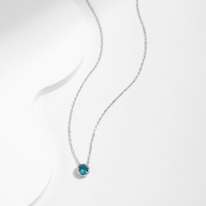 S925 Vintage Paraiba Zirconia Necklace 80200376