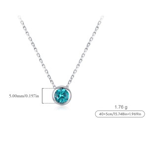 S925 Vintage Paraiba Zirconia Necklace 80200376