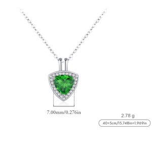 S925 Vintage Emerald Zirconia Necklace 80200378