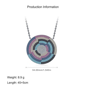 925 Sterling Silver Zirconia Shield Statement Statement Necklace 80200382