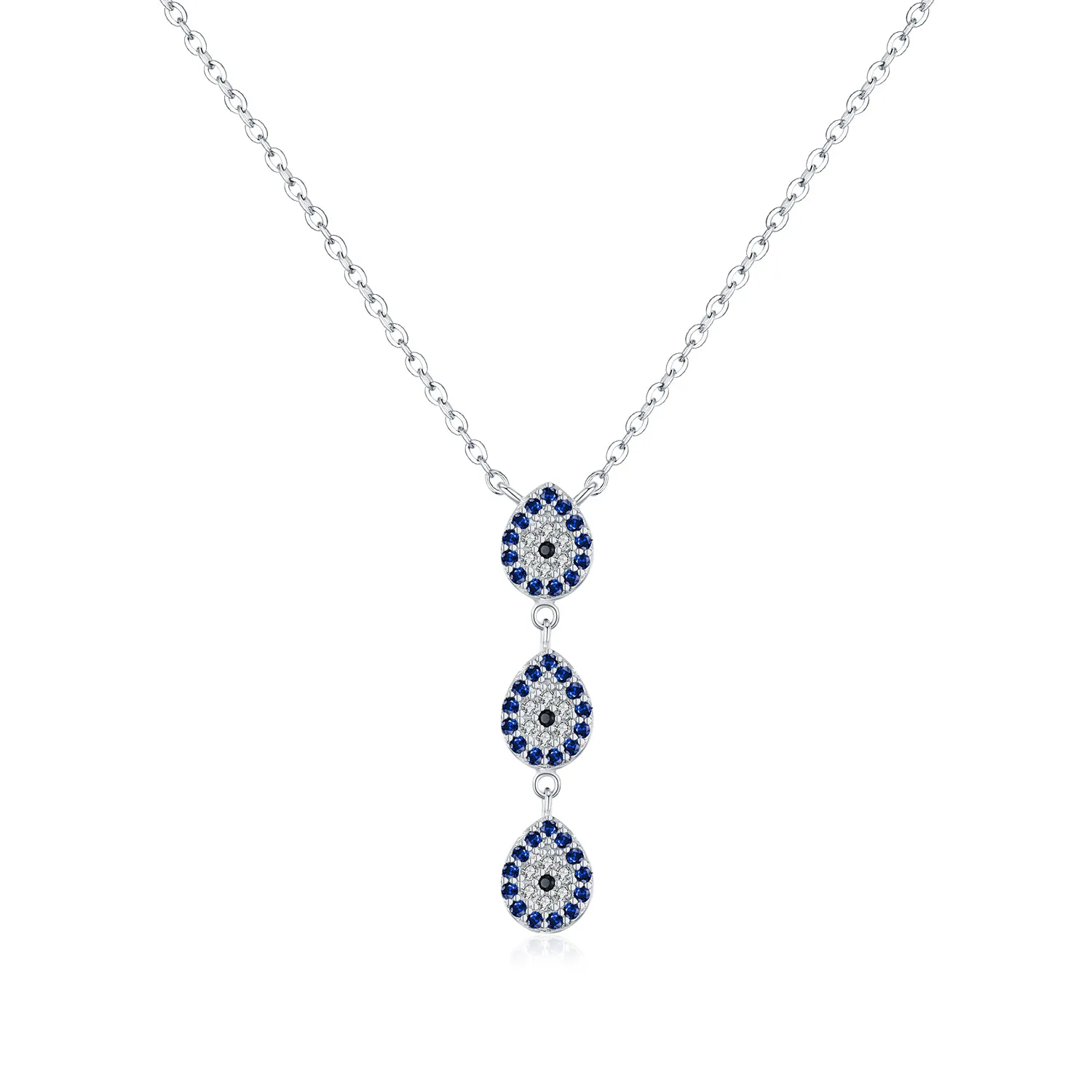 925 Sterling Silver Y-shaped Zirocnia Eye Statement Necklace 80200391