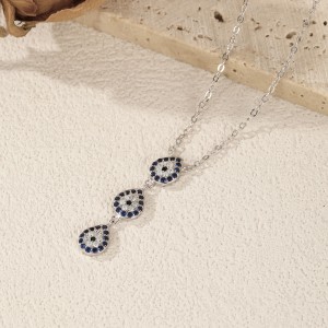 925 Sterling Silver Y-shaped Zirocnia Eye Statement Necklace 80200391