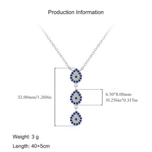 925 Sterling Silver Y-shaped Zirocnia Eye Statement Necklace 80200391