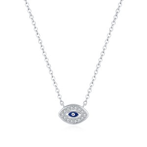 925 Sterling Silver Zirconia Eye Statement Necklace 80200392