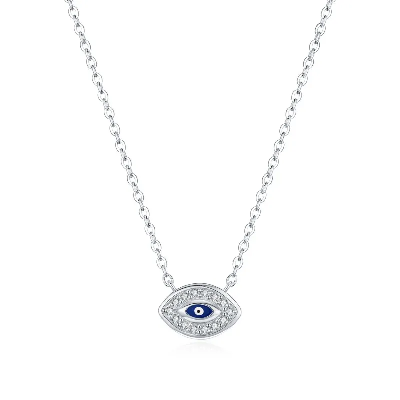 925 Sterling Silver Zirconia Eye Statement Necklace 80200392