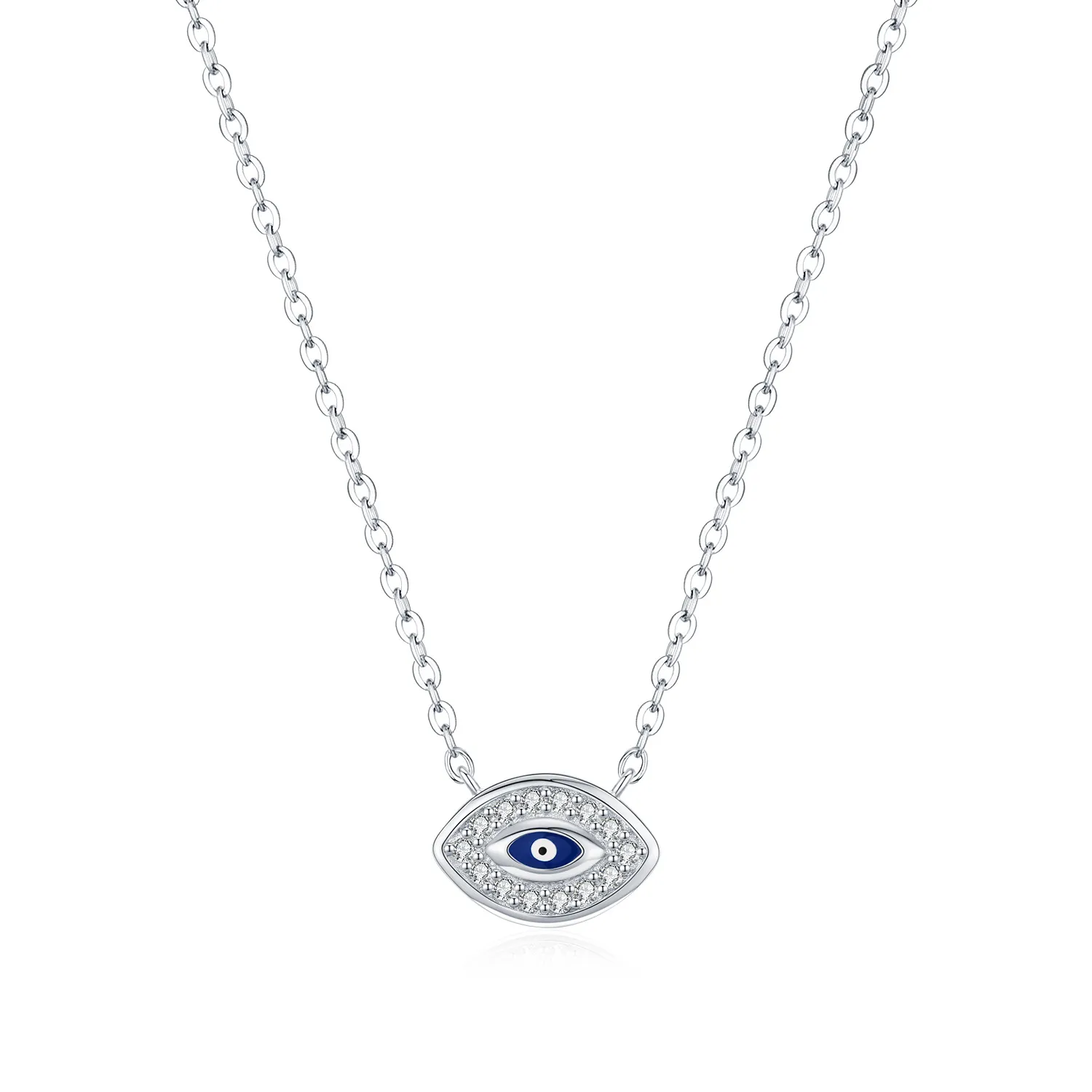 925 Sterling Silver Zirconia Eye Statement Necklace 80200392