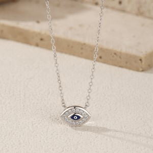 925 Sterling Silver Zirconia Eye Statement Necklace 80200392