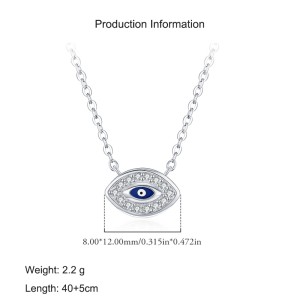 925 Sterling Silver Zirconia Eye Statement Necklace 80200392