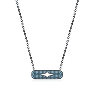 925 Sterling Silver Turquoise Star Satement Necklace 80200394